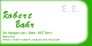 robert bahr business card